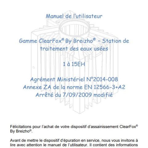 Manuel utilisateur filtre compact Clearfox